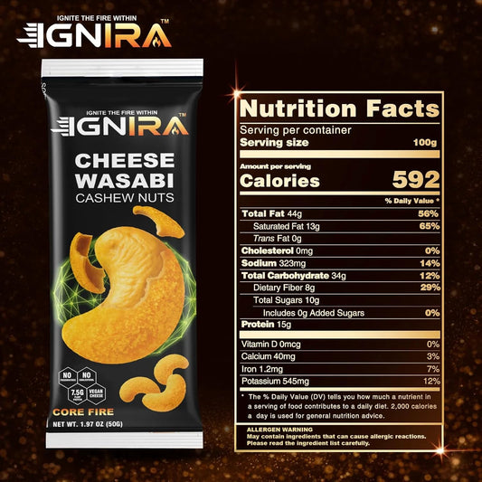 Cheese Wasabi Cashew Nuts, Pack of 6 (1.76 oz/unit)