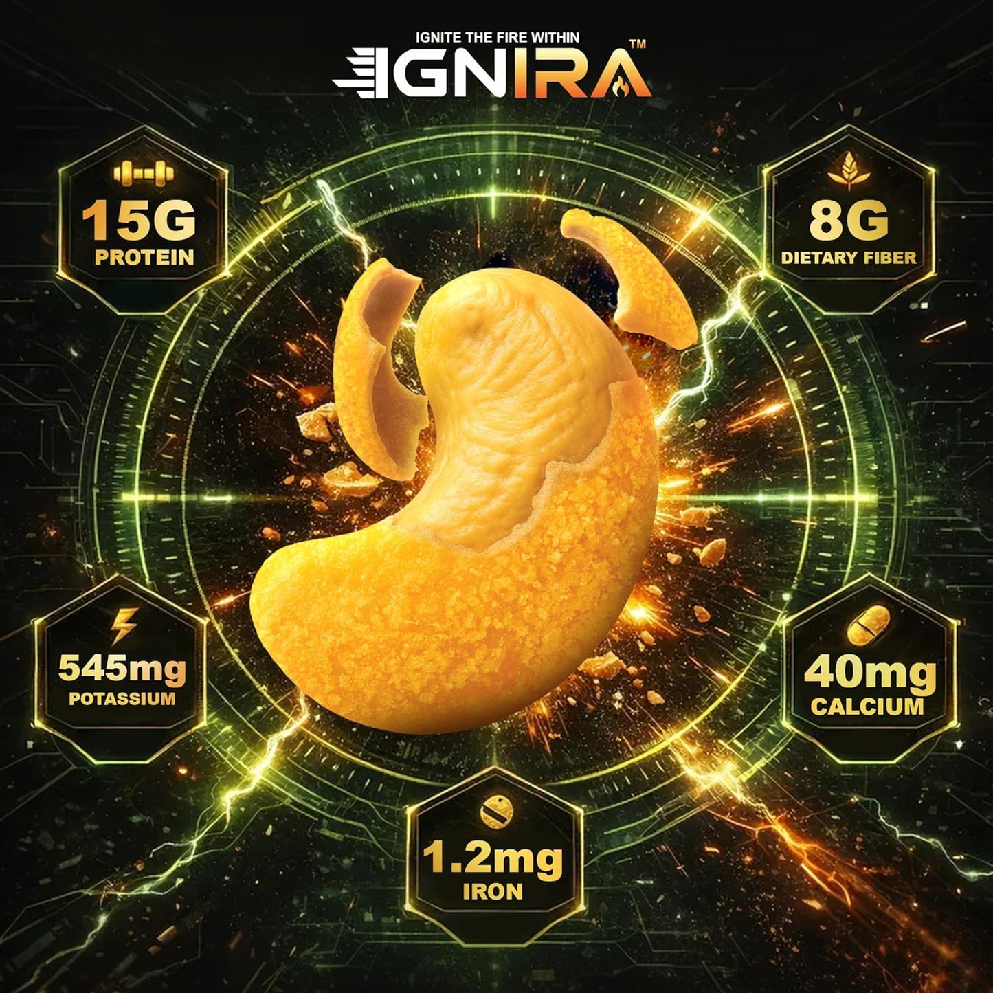 IGNIRA Cheese Wasabi Cashew Nuts, Pack of 1 (1.76oz)