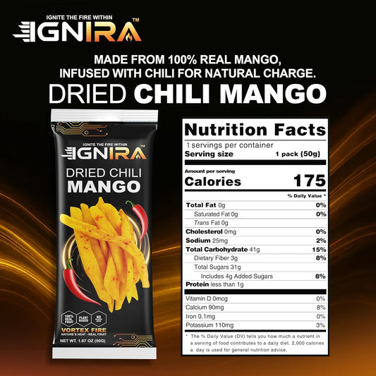IGNIRA Dried Mango with chili, Pack of 1 (1.67oz)