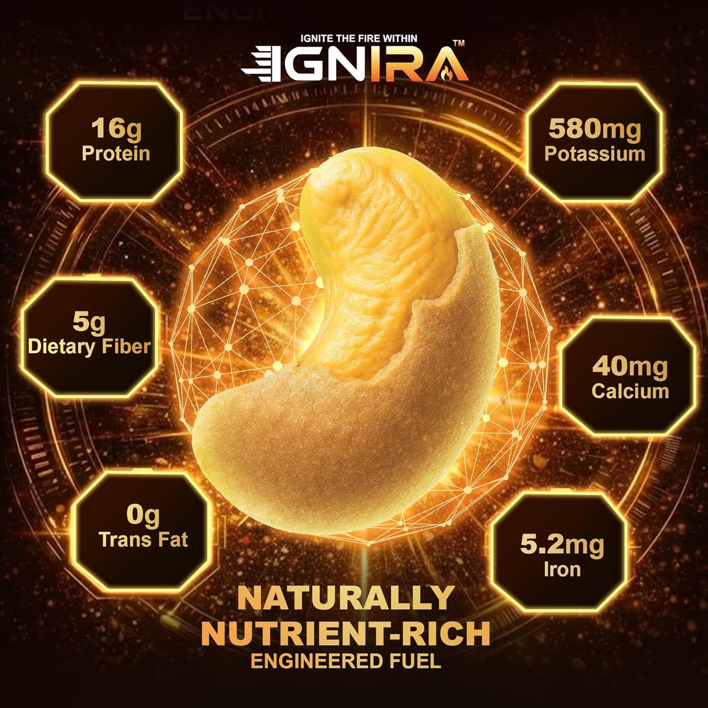 IGNIRA Cappuccino Cashew Nuts, Pack of 1 (1.76 oz)