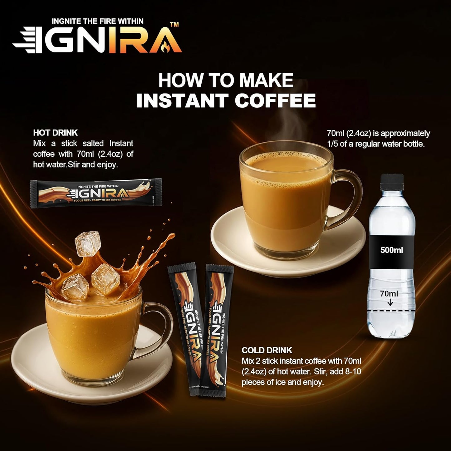IGNIRA Original Instant Coffee, 20 Single-Serve Sticks (12.69 oz)