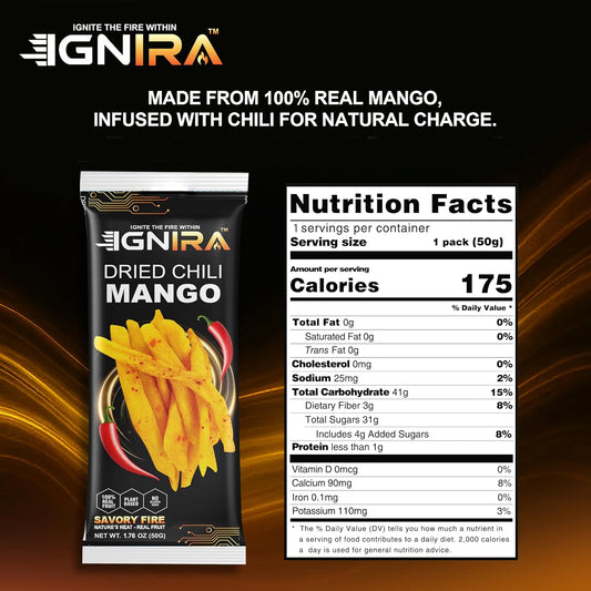 IGNIRA Dried Mango with chili, Pack of 6 (10.02 oz)