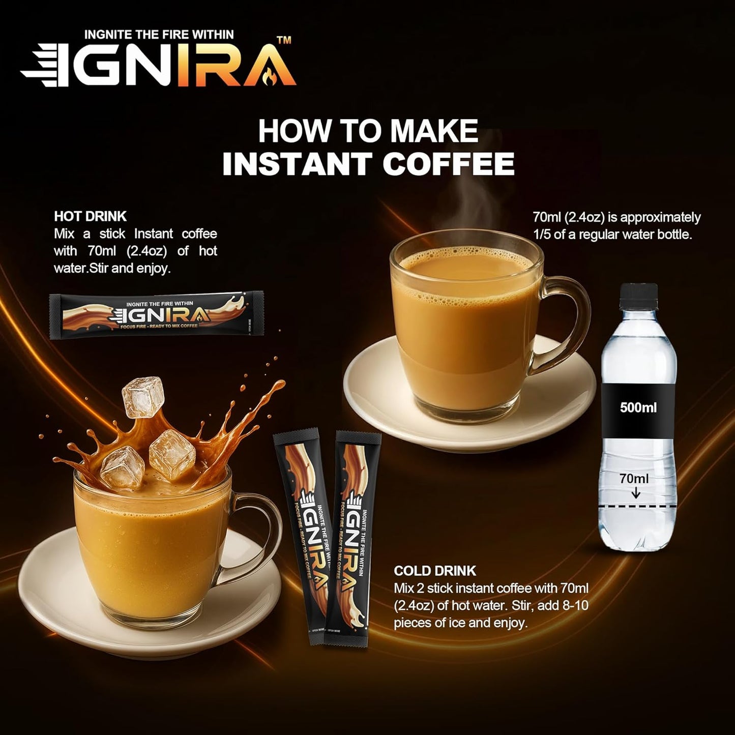 IGNIRA Strawberry Cappuccino, Hot or Iced Milk Coffees, 20 Single-Serve Sticks (12.69 oz)