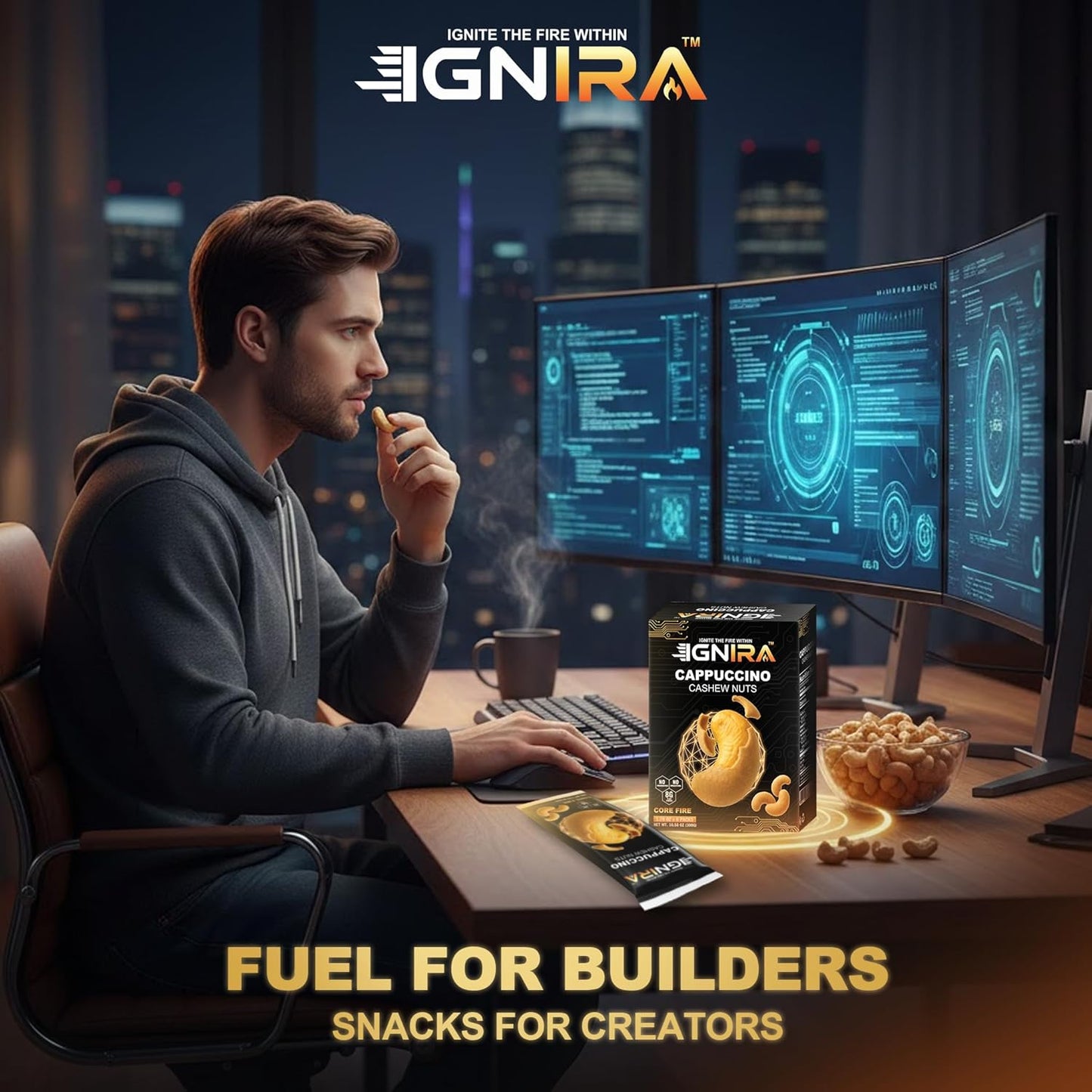 IGNIRA Cappuccino Cashew Nuts, Pack of 1 (1.76 oz)