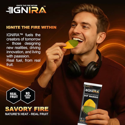 IGNIRA Dried Mango Slices Covered in Matcha Chocolate, Pack of 6 (10.58 oz)