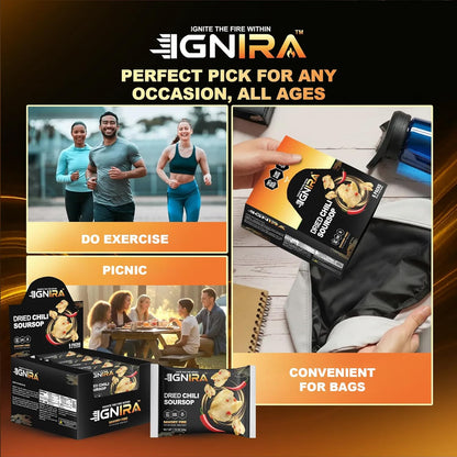 IGNIRA Spicy Dried Soursop with Chili, Pack of 6 (10.56 oz)