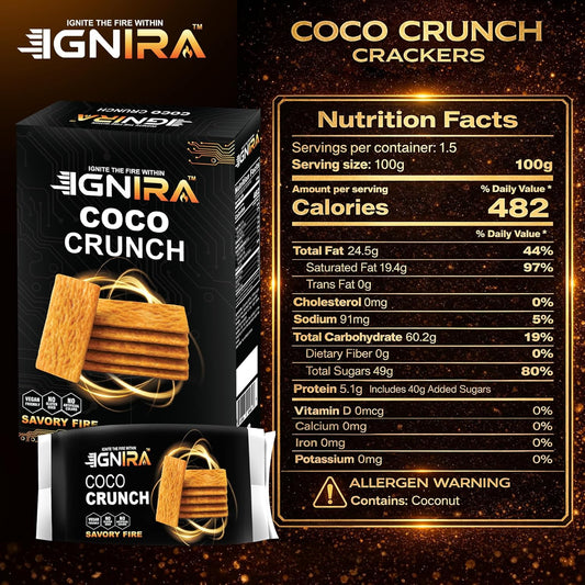 IGNIRA COCO Crunch Coconut Crackers, Pack of 1 (1.76 oz)