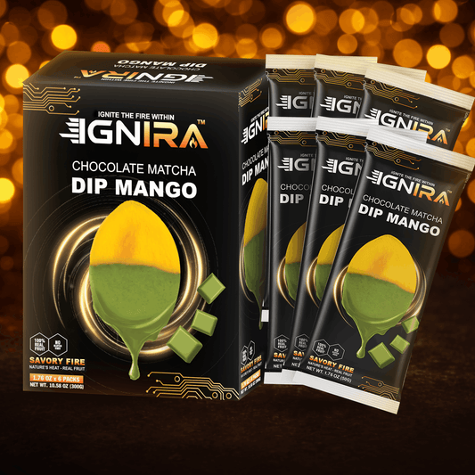 IGNIRA Dried Mango Slices Covered in Matcha Chocolate, Pack of 6 (10.58 oz)