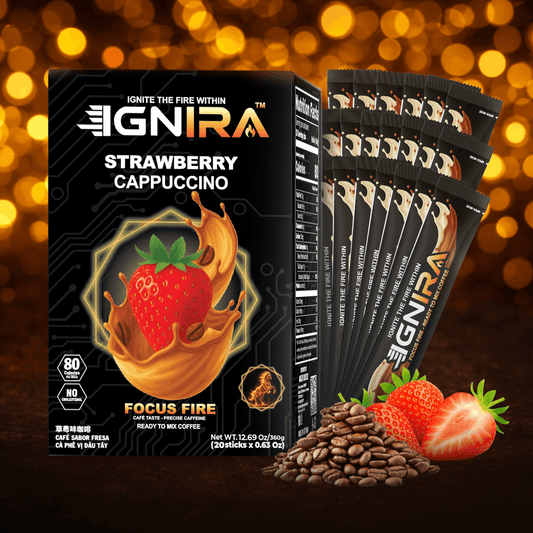 IGNIRA Strawberry Cappuccino, Hot or Iced Milk Coffees, 20 Single-Serve Sticks (12.69 oz)