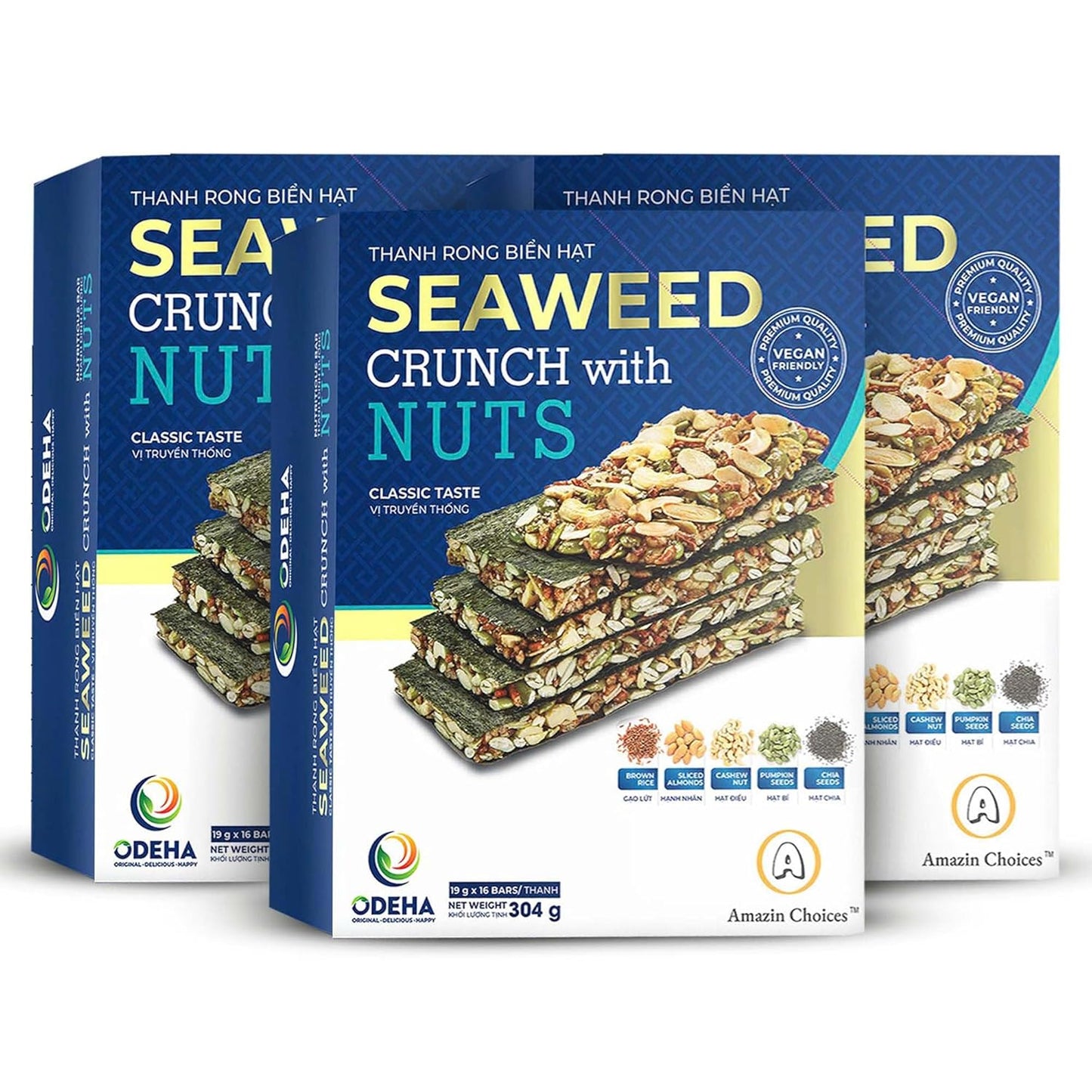 Amazin Choices Seaweed Crunch with Nuts Classic Taste, 10.7 oz., 16 ct